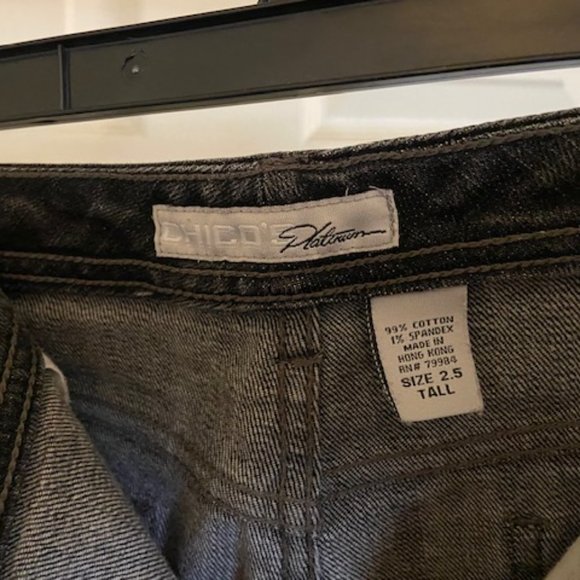 CHICO'S Platinum Straight Leg Jeans - Size 14 T / Chico's 2.5 Tall  Washed Black - Picture 3 of 6
